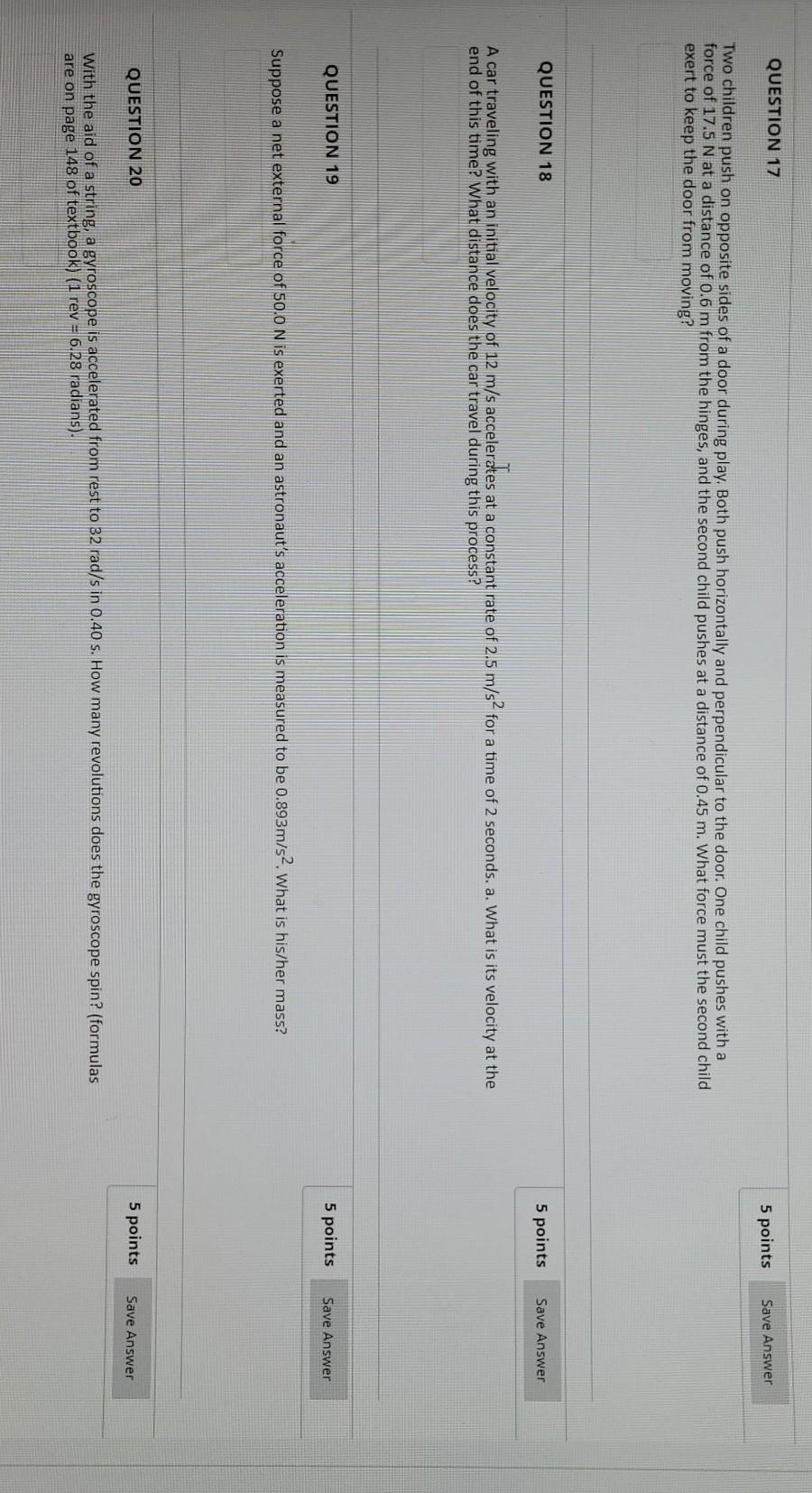 Solved QUESTION 17 5 points Save Answer Two children push on | Chegg.com