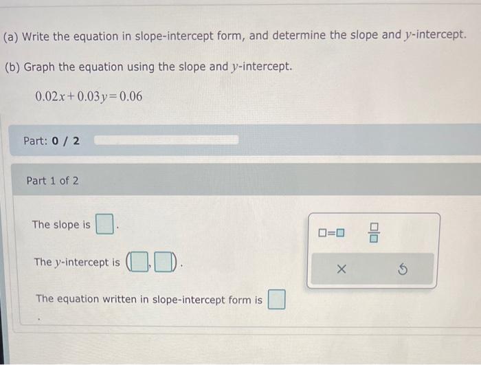 how to write a slope intercept form equation from a graph