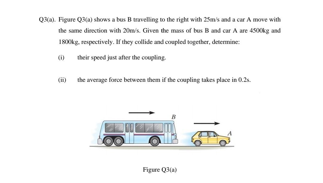Solved Q3(a). Figure Q3(a) shows a bus B travelling to the | Chegg.com
