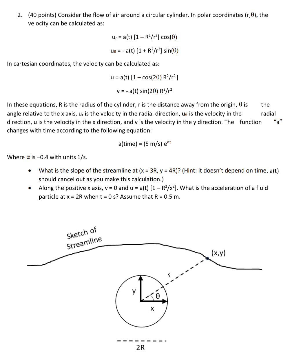 Solved (40 ﻿points) ﻿Consider the flow of air around a | Chegg.com