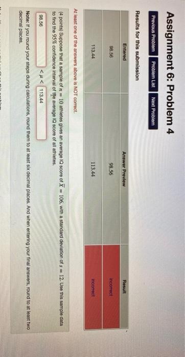 Solved Assignment 6: Problem 4 Previous Problem Problem List | Chegg.com