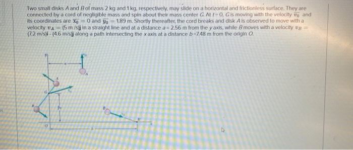 Solved Two Small Disks A And B Of Mass 2 Kg And 1 Kg