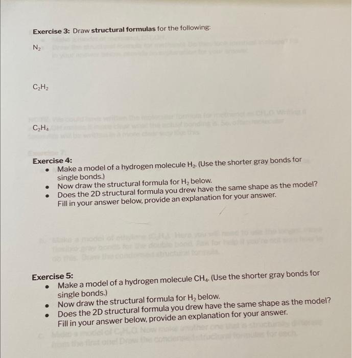 Solved Exercise 3: Draw structural formulas for the | Chegg.com