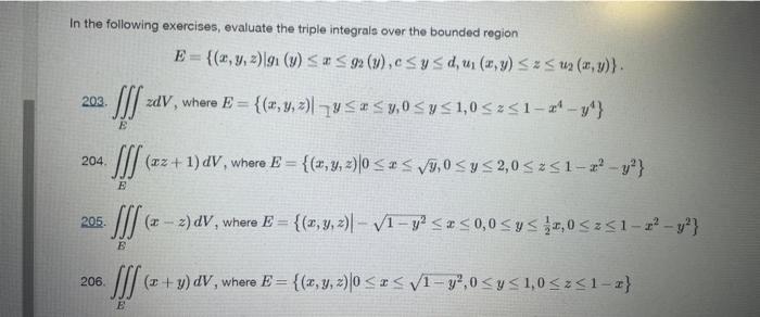 Solved In the following exercises, evaluate the triple | Chegg.com