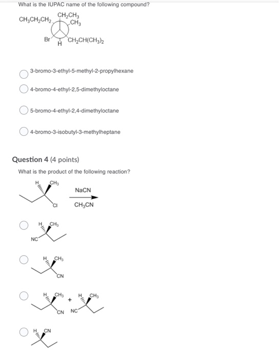 Solved What is the IUPAC name of the following compound? | Chegg.com