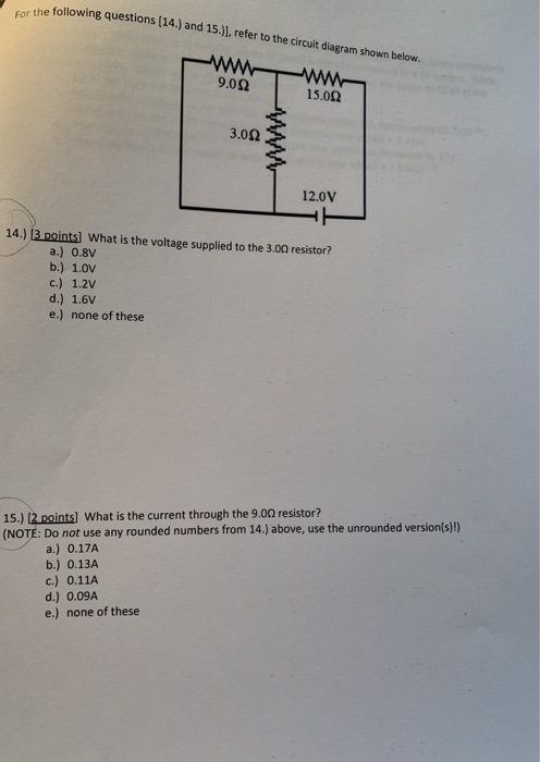 Solved For the following questions (14.) and 15. refer to | Chegg.com