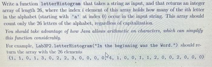 Solved Write a function letterHistogram that takes a string | Chegg.com