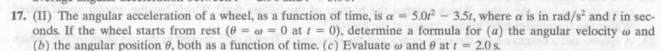 Solved (II) ﻿The angular acceleration of a wheel, as a | Chegg.com