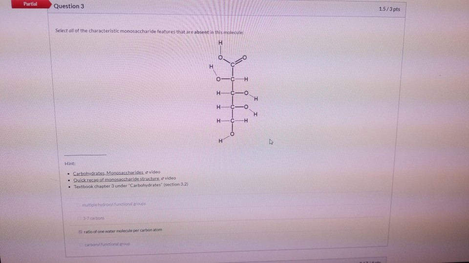 Solved Partial Question 3 1.5/3 pts Select all of the | Chegg.com