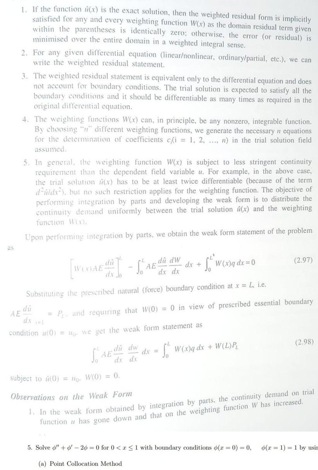 Solved 1 If The Function U X Is The Exact Solution The Chegg Com