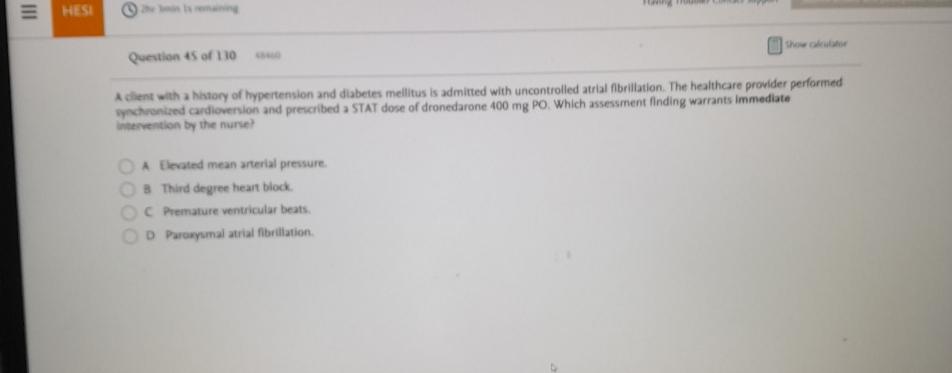 Solved HESIQuestion 45 ﻿of 110thes ColulaterA Client Whit A | Chegg.com