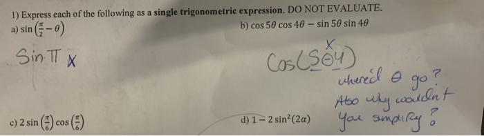 Solved 1) Express each of the following as a single | Chegg.com