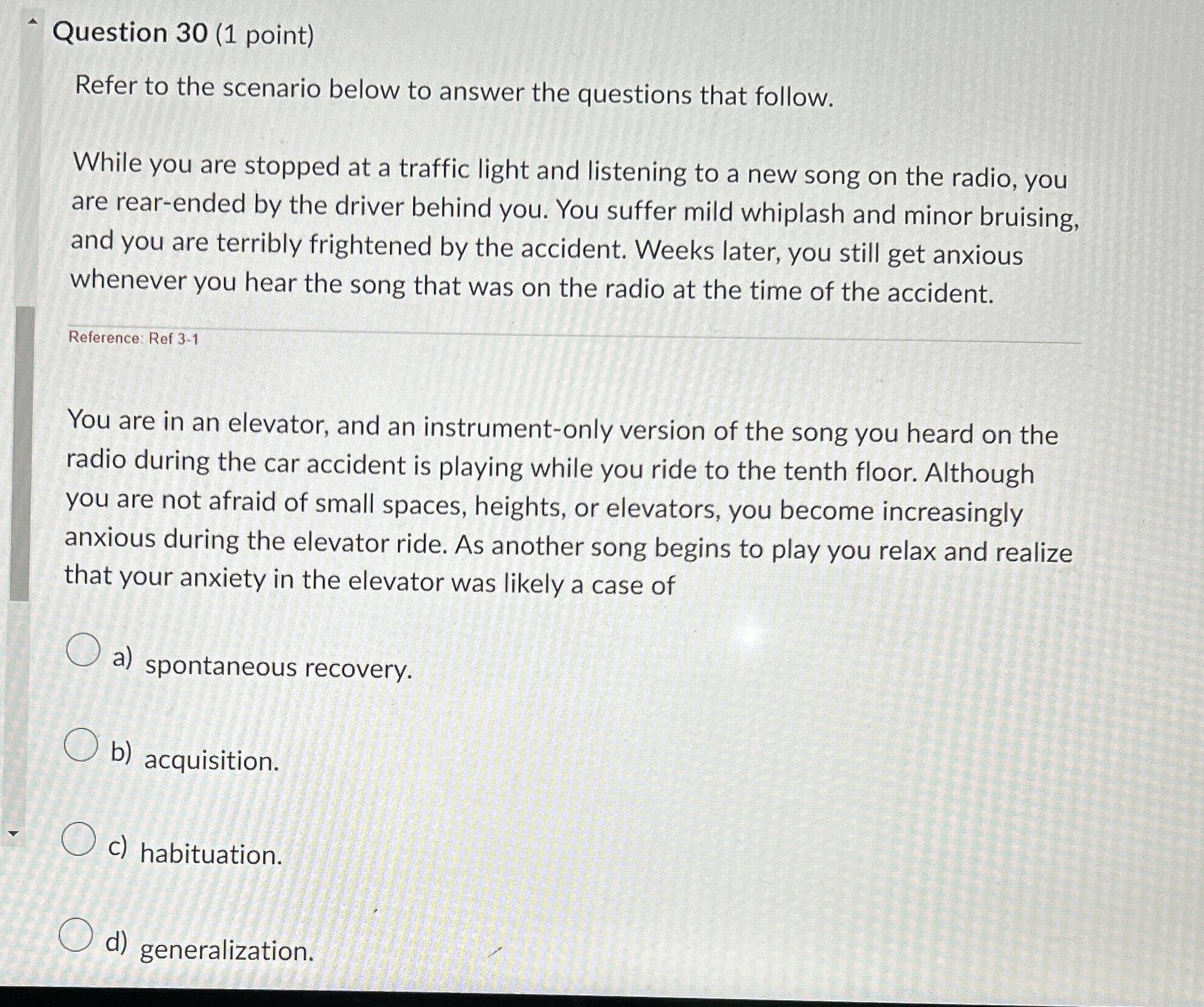 Solved Question 30 (1 ﻿point)Refer to the scenario below to | Chegg.com