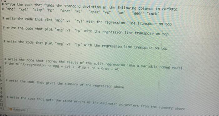 Solved code for standard deviation for the columns | Chegg.com