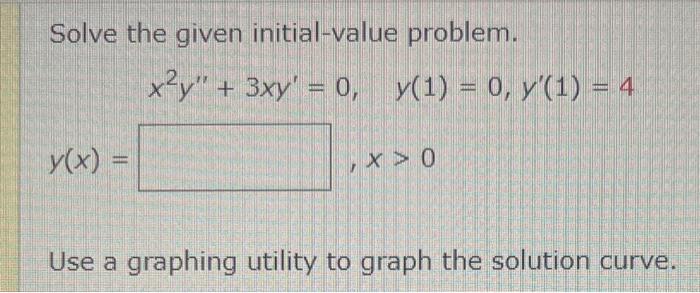 Solved Solve the given initial-value problem. | Chegg.com