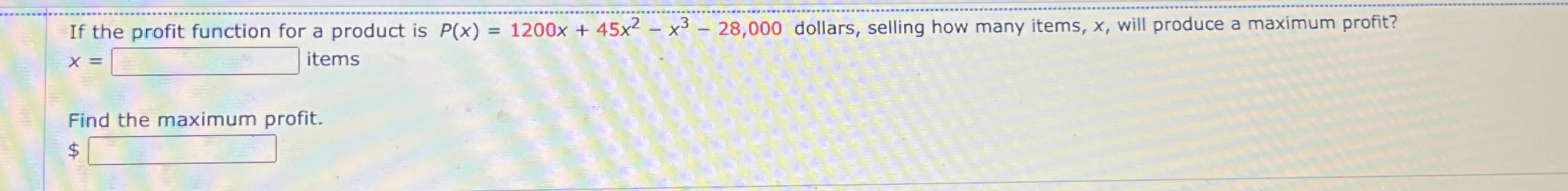 Solved If the profit function for a product is | Chegg.com