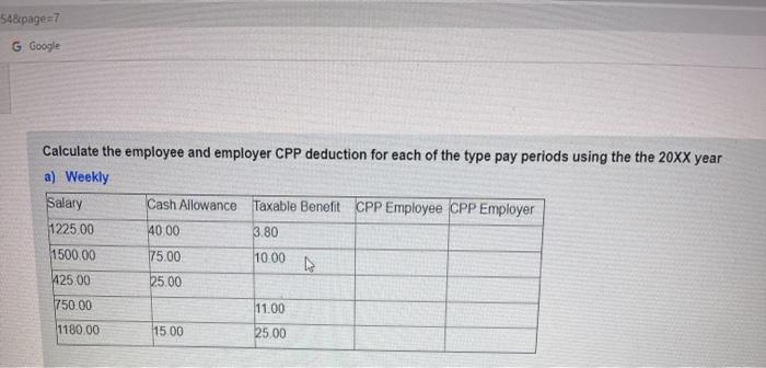 Solved 54&page=7 G Google Calculate the employee and | Chegg.com