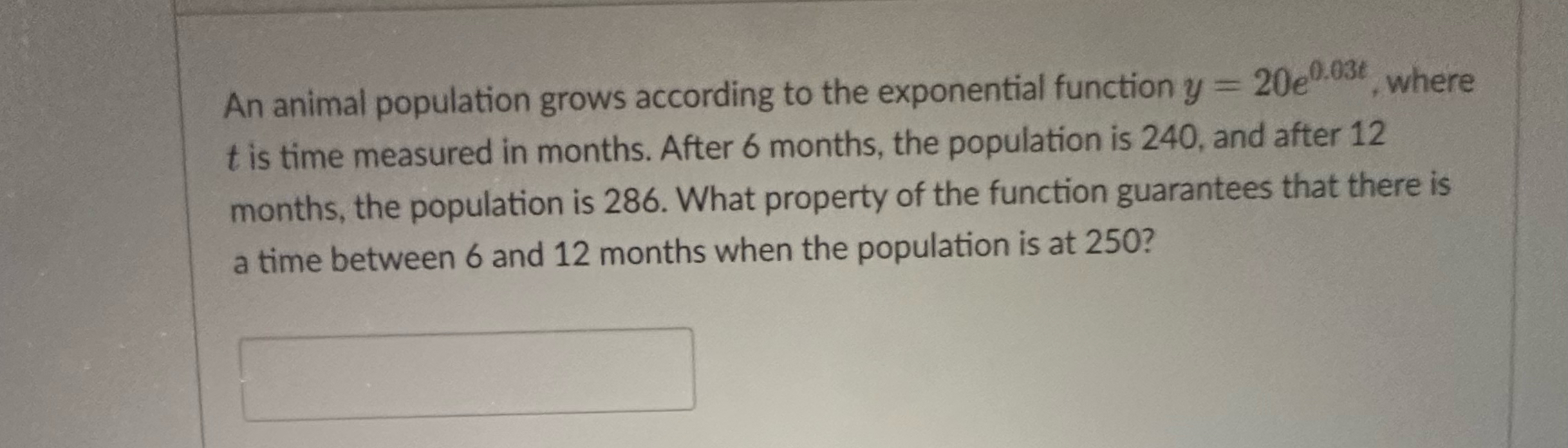 Solved An animal population grows according to the | Chegg.com