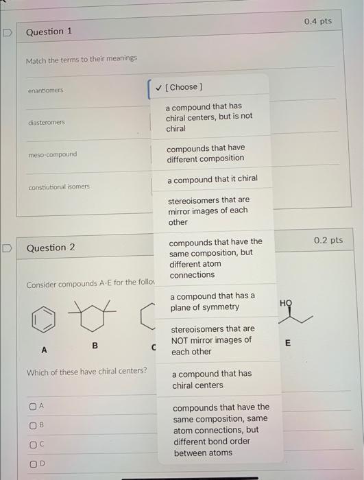 Solved Question 1 Match the terms to their mearings | Chegg.com