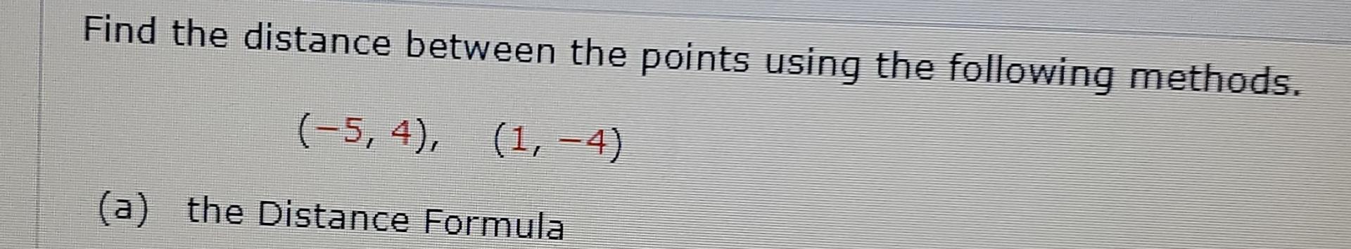 Distance Between 5 4 Solved Find the distance between the points using the | Chegg.com