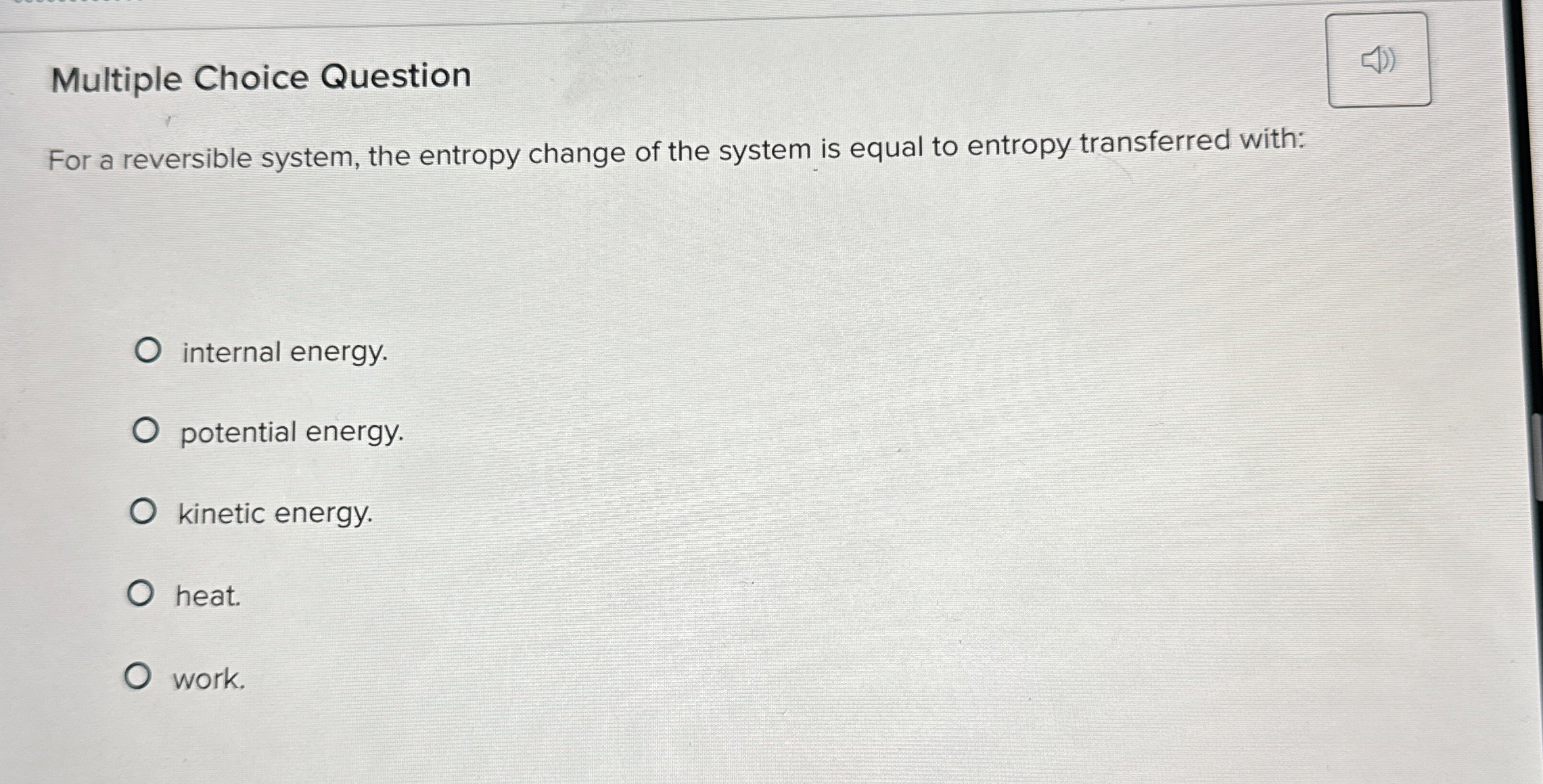 Solved Multiple Choice Questionfor A Reversible System The Chegg Com