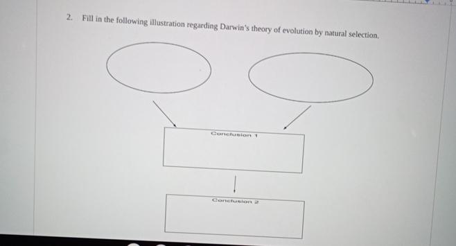 Solved Fill In The Following Illustration Regarding Darwin's | Chegg.com