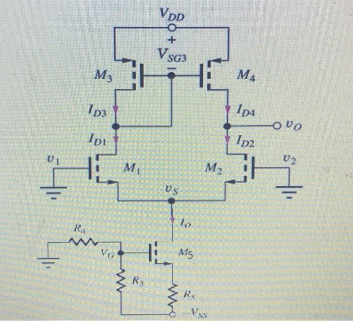 Solved for the differential amplifier with active load as