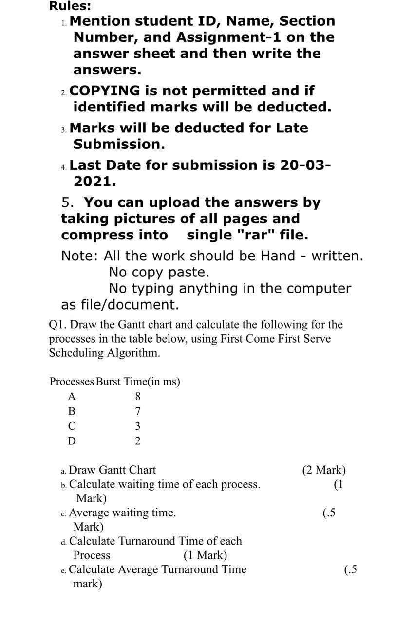 Solved 1. Rules: Mention Student ID, Name, Section Number, | Chegg.com