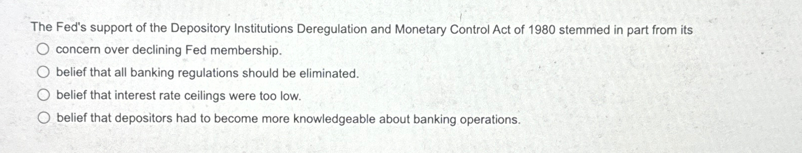 Solved The Fed's support of the Depository Institutions | Chegg.com