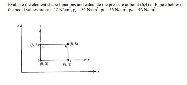 Solved Evaluate the element shape functions and calculate | Chegg.com
