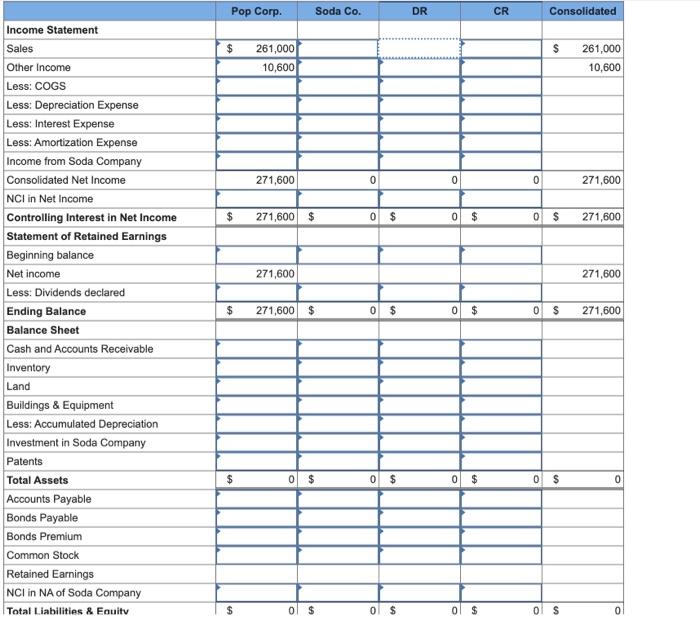 Solved Pop Corporation acquired 70 percent of Soda Company's | Chegg.com