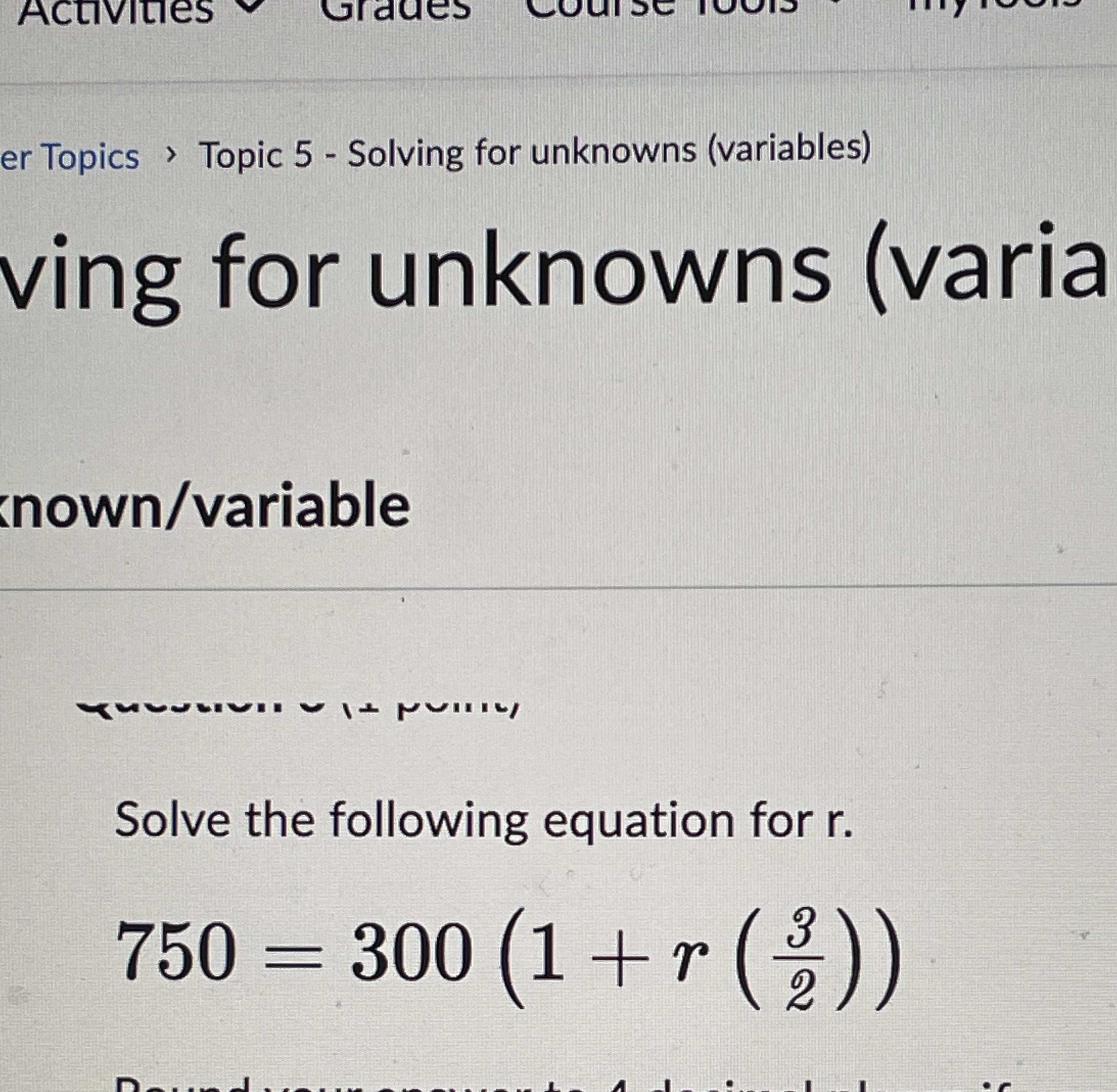 Solved er Topics > ﻿Topic 5 - ﻿Solving for unknowns | Chegg.com