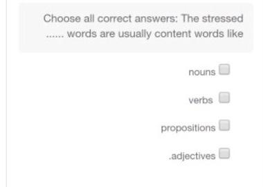 Solved Choose All Correct Answers: The Stressed ...... Words | Chegg.com