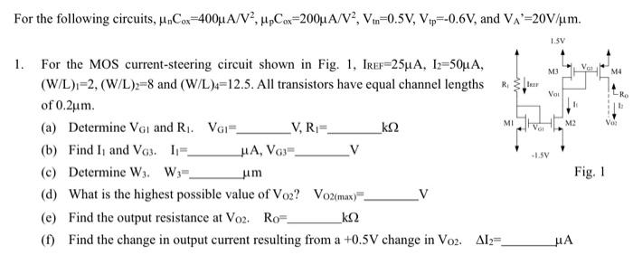 Solved For The Following Circuits, | Chegg.com