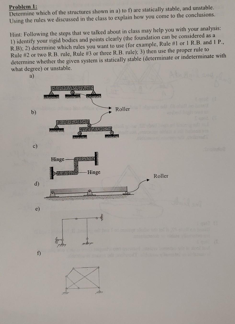 Solved Problem 1: Determine which of the structures shown in | Chegg.com