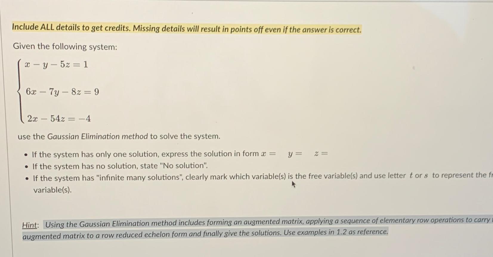 Solved Include ALL details to get credits. Missing details | Chegg.com