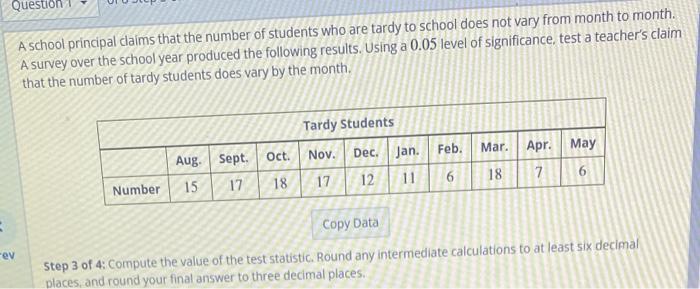 Solved Question A school principal claims that the number of | Chegg.com