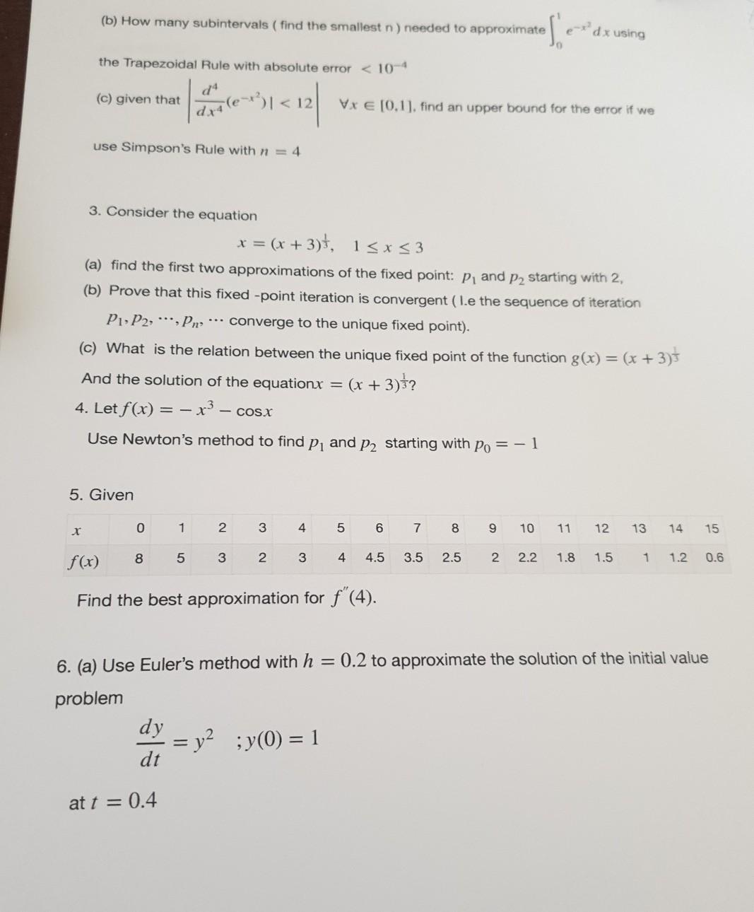 Solved 1. Consider the integral stands + x3 (a) Approximate | Chegg.com