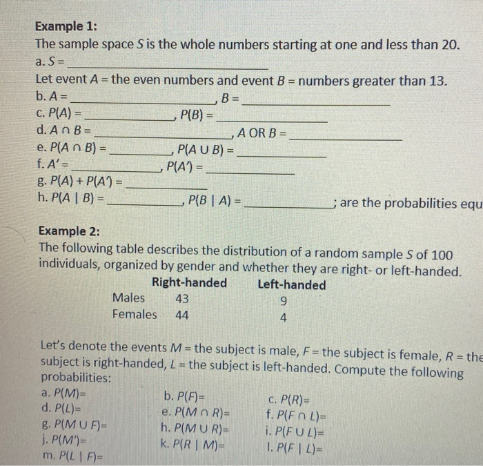 Solved Example 1: The Sample Space S Is The Whole Numbers | Chegg.com