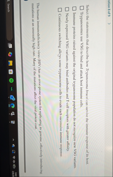 Solved stion 8 ﻿of 9Select the statements that describe how | Chegg.com