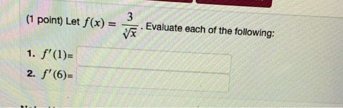 Solved (1 point) Find the derivative of the function w. | Chegg.com