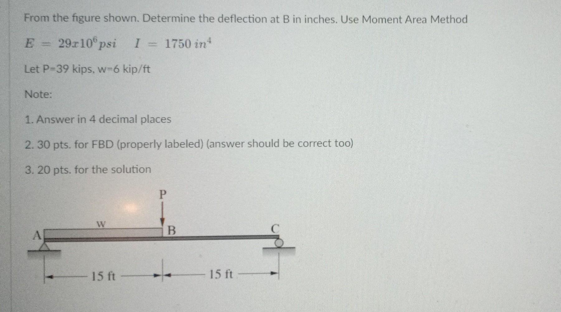 Solved From The Figure Shown. Determine The Deflection At B | Chegg.com