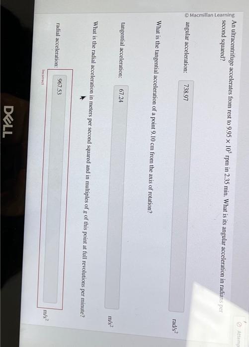 Solved An ultracentrifuge accelerates from rest to