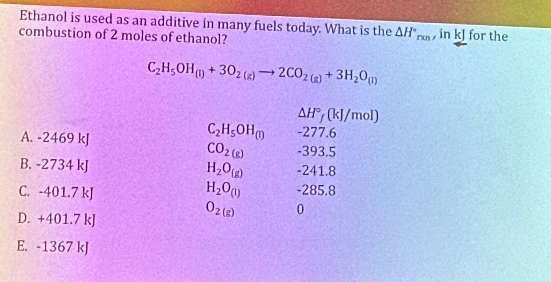 Solved Ethanol is used as an additive in many fuels today.
