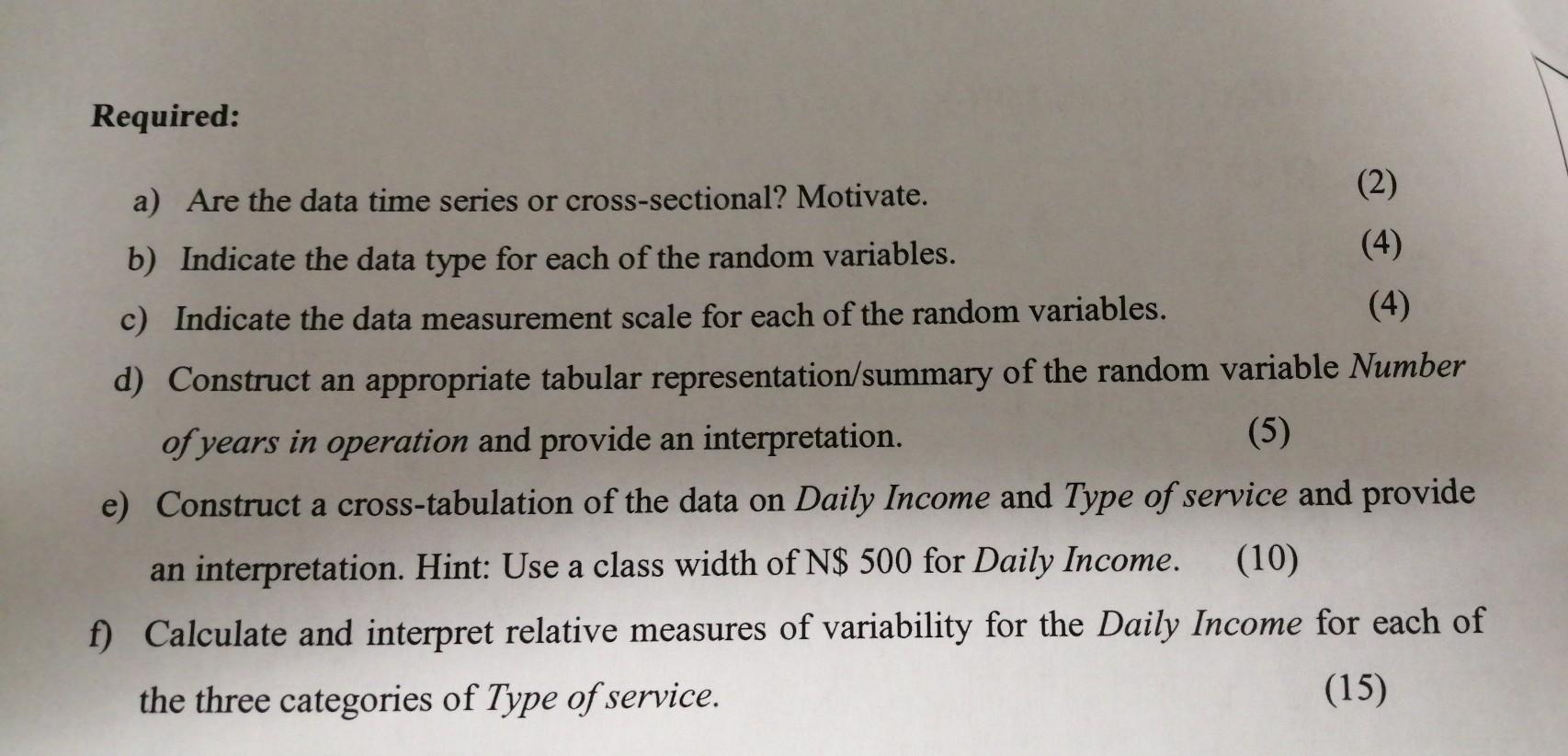 Solved Question I 1401 Consider the data in the table below | Chegg.com