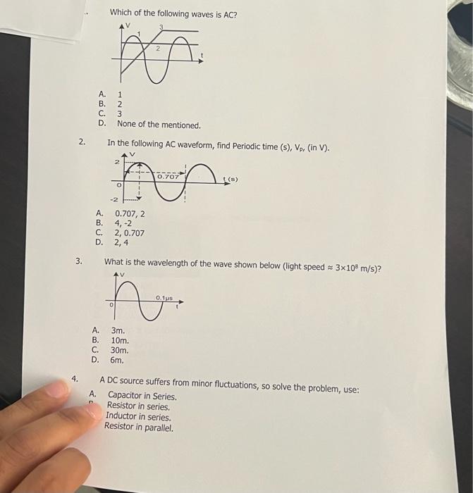 Solved Which Of The Following Waves Is AC ? A. 1 B. 2 C. 3 | Chegg.com