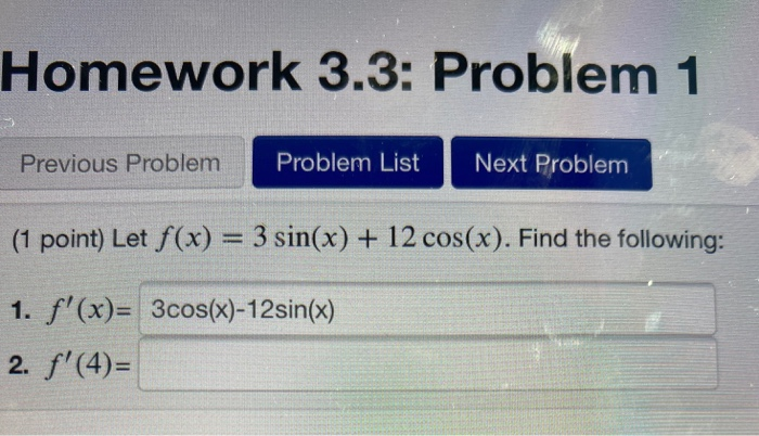 Solved Homework 3.3: Problem 1 Previous Problem Problem List | Chegg.com