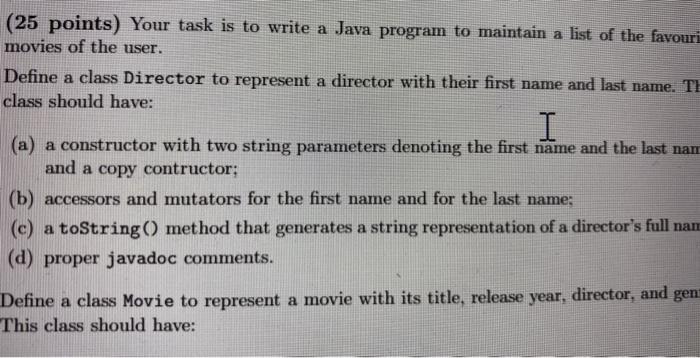 Solved (25 points) Your task is to write a Java program to | Chegg.com