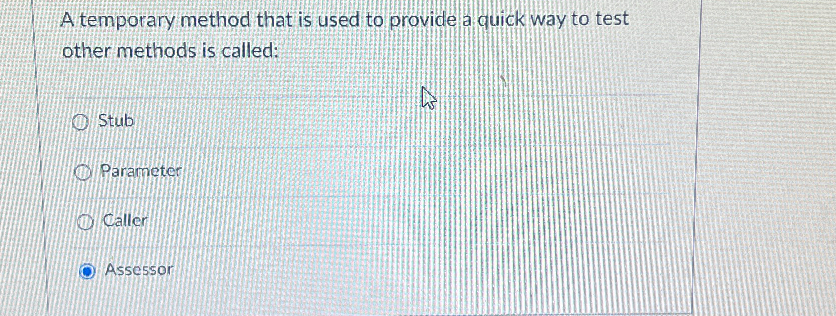 Solved A temporary method that is used to provide a quick | Chegg.com