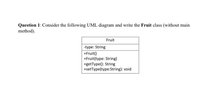 Solved Question 1: Consider The Following UML Diagram And | Chegg.com